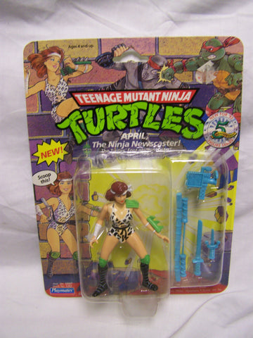 1992 Playmates Teenage Mutant Ninja Turtles April The Ninja Newscaster new on card