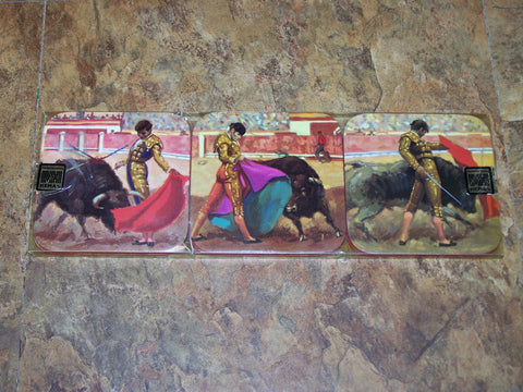 Rare Vintage Retro 70s Hema, Spanish Flamenco Dancers Coasters Unused Bull Fighting