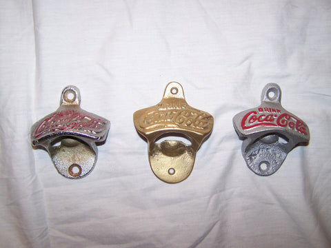 Set of 3 vintage style Coke bottle opener openers