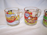 Lot of 4 Vintage Garfield McDonalds Glasses Mugs CUps
