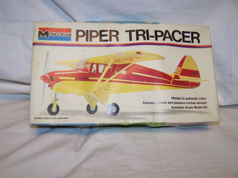 Vintage 1973 Mattel Monogram Piper Tri-Pacer Plane Model 6822