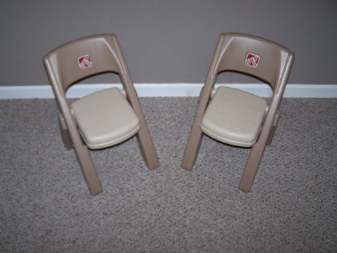 Vintage Step 2 Plastic Children folding chairs Lot of 2